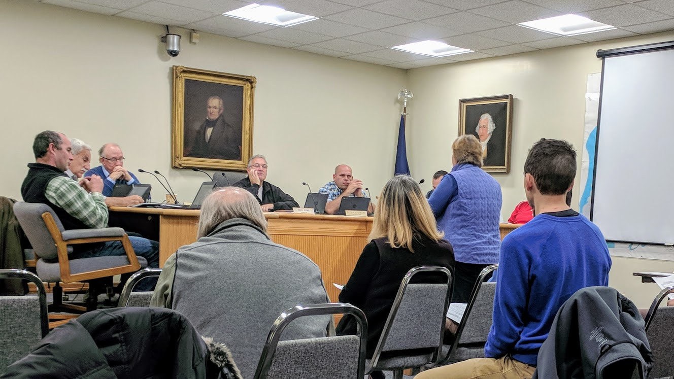 Town officials meeting with citizens